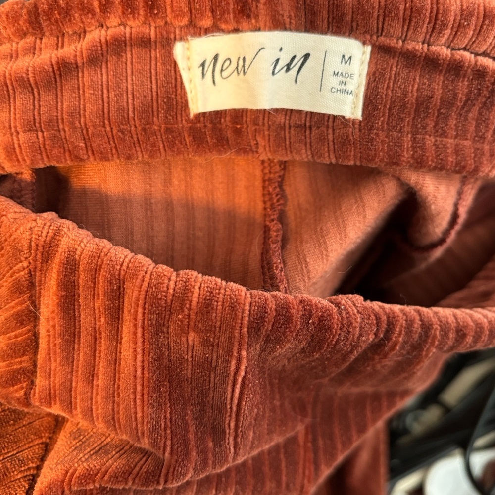 Velour Rust‎ Retro Groovy Hippie Flare Pants Track Pants - Picture 6 of 6